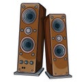 two wooden speakers Royalty Free Stock Photo