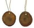 Two wooden tag