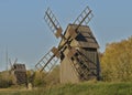 Two wooden wind mills