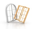 Two wooden windows Royalty Free Stock Photo