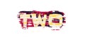 two, word in graffiti style, graphic design and typography Royalty Free Stock Photo