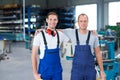 Two worker in factory Royalty Free Stock Photo