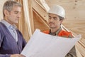 Two workers in a construction site Royalty Free Stock Photo