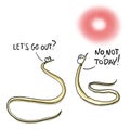 Two worms want to go out