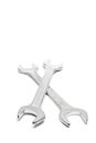 Two wrench isolated crossed on a white background. Royalty Free Stock Photo