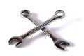 Two Wrench Spanner Tool on White Background Royalty Free Stock Photo