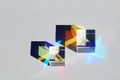 Two x-cubes cast shadows and create a colored design Royalty Free Stock Photo