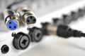 Two XLR connector for studio microphones Royalty Free Stock Photo