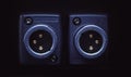 Two XLR Microphone Connectors Royalty Free Stock Photo