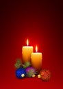 Two XMAS Candles - Greeting Card Template for Advent and Christmas Season.