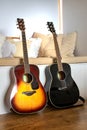 Two Yamaha FG820 acoustic guitars. Sunset Brown and Black