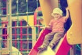 Two-year child on slide