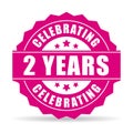 Two years anniversary celebrating vector icon