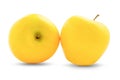 Two yellow apples on a white background, apples isolate Royalty Free Stock Photo