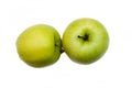 Two yellow apples from above Royalty Free Stock Photo