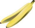 Two yellow bananas clipart