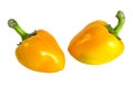 Two yellow bell peppers isolated on a white background Royalty Free Stock Photo