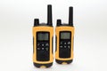 Two yellow and black portable radio set Royalty Free Stock Photo