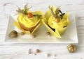 two yellow cupcakes Royalty Free Stock Photo