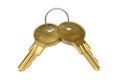 Two yellow keys on ring Royalty Free Stock Photo