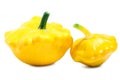 Two yellow patisson Royalty Free Stock Photo