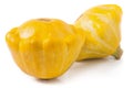 Two yellow pattypan squash isolated on white background Royalty Free Stock Photo