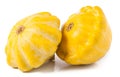 Two yellow pattypan squash isolated on white background Royalty Free Stock Photo