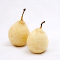 Two yellow pears isolated on white background Royalty Free Stock Photo