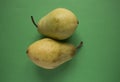 Two yellow pears