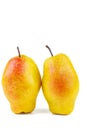 Two yellow-red pears isolated on white background Royalty Free Stock Photo