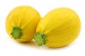 Two yellow round zucchini's ( Cucurbita pepo)