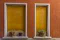 Two yellow windows