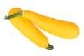 Two yellow zucchini close up isolated on white background Royalty Free Stock Photo