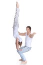 Two young acrobats. Royalty Free Stock Photo
