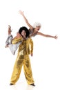 Two young acrobats. Royalty Free Stock Photo