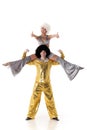 Two young acrobats. Royalty Free Stock Photo
