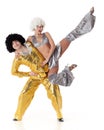 Two young acrobats. Royalty Free Stock Photo