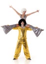 Two young acrobats. Royalty Free Stock Photo