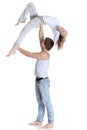 Two young acrobats. Royalty Free Stock Photo