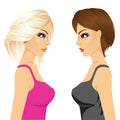 Two young angry woman Royalty Free Stock Photo