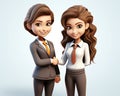 Two young attractive business modern women making an agreement