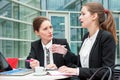 Two young business women Royalty Free Stock Photo