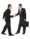 Two young businessmen greet Royalty Free Stock Photo