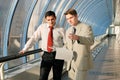 Two young businessmen on meeting