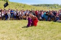 Two young cossacks fighting during the ethno-rock festival Kozak Fest