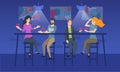 Two young couples enjoying drinks at a bar Royalty Free Stock Photo