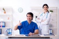The two young doctors working in the clinic Royalty Free Stock Photo