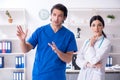 The two young doctors working in the clinic Royalty Free Stock Photo