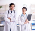 Two young doctors working in the clinic Royalty Free Stock Photo