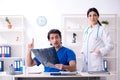 The two young doctors working in the clinic Royalty Free Stock Photo